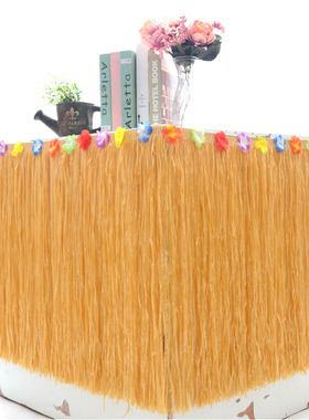 Flower Fringe Table Skirt Hawaii Table Curtain Luau Party