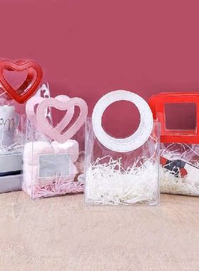 Pvc Transparent Handbag Gift Packing Bags with Handles