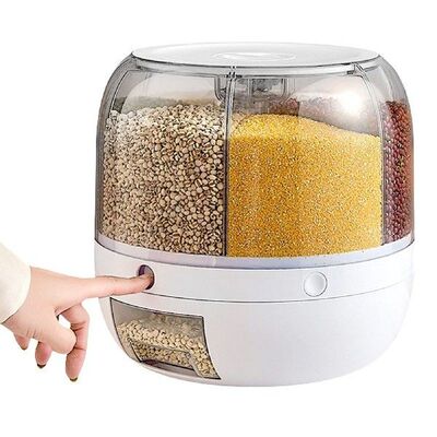 Rotating Cereal Dispenser Cereal Bucket Rice Container