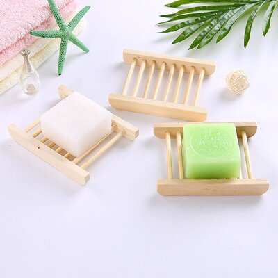 Wooden Soap Dishes Tray Holder Storage Soap Rack Plate Box