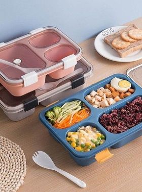 Portable Lunch Boxs Leak-Proof 3/4 Grid With Lid Camping