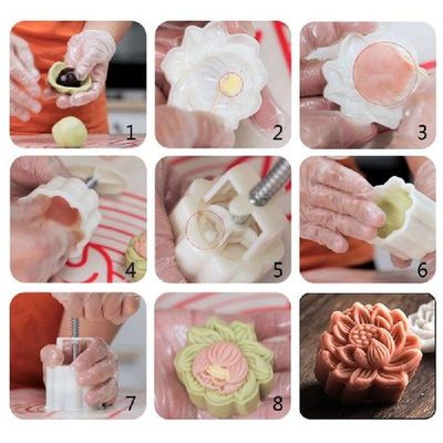 Cetakan Kue Bulan Cap Lotus DIY Tekanan Tangan Biskuit