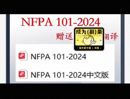 NFPA 101-2024资料 赠送 NFPA101中文翻译 nfpa101中文