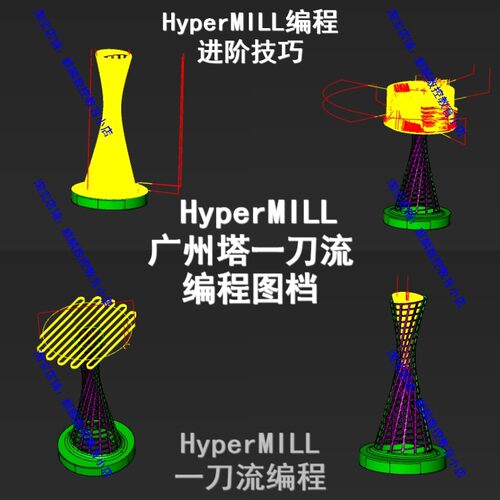 Hypermill2018广州塔一刀流编程图档 HM编程技巧 hm四五轴编程