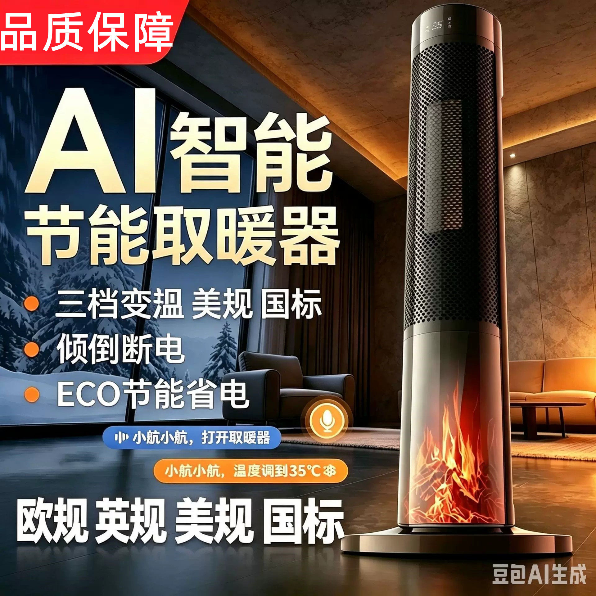 取暖器电暖风立式气摇头