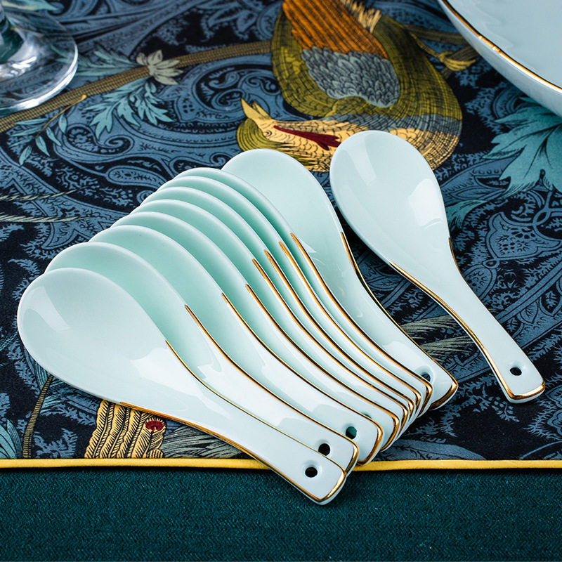 陶瓷汤勺长柄大勺小勺调羹汤匙陶瓷筷子家用防滑防霉DIY批发自选,餐饮具,筷子,淘宝优惠券,粉丝福利购,淘宝优惠卷