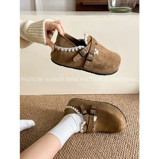 王夏天 复古厚底勃肯鞋女2025新款增高百搭一脚蹬包头外穿单鞋子