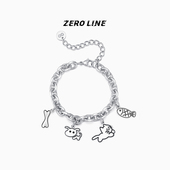 小猫小狗手链女新款 zeroline 吃定你 精致钛钢小众高级可爱配饰