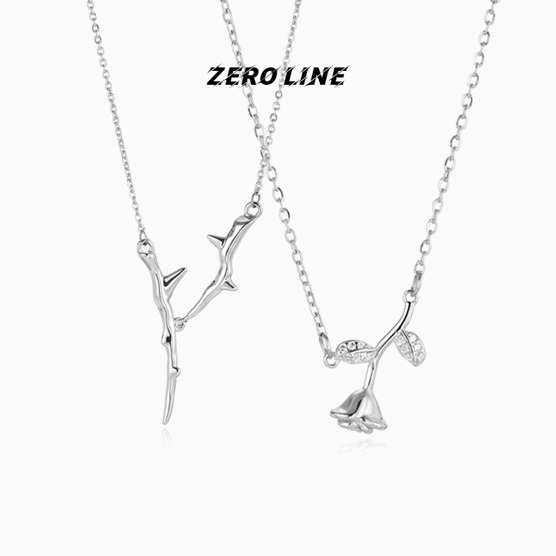 zeroline荆棘玫瑰情侣项链毛衣链