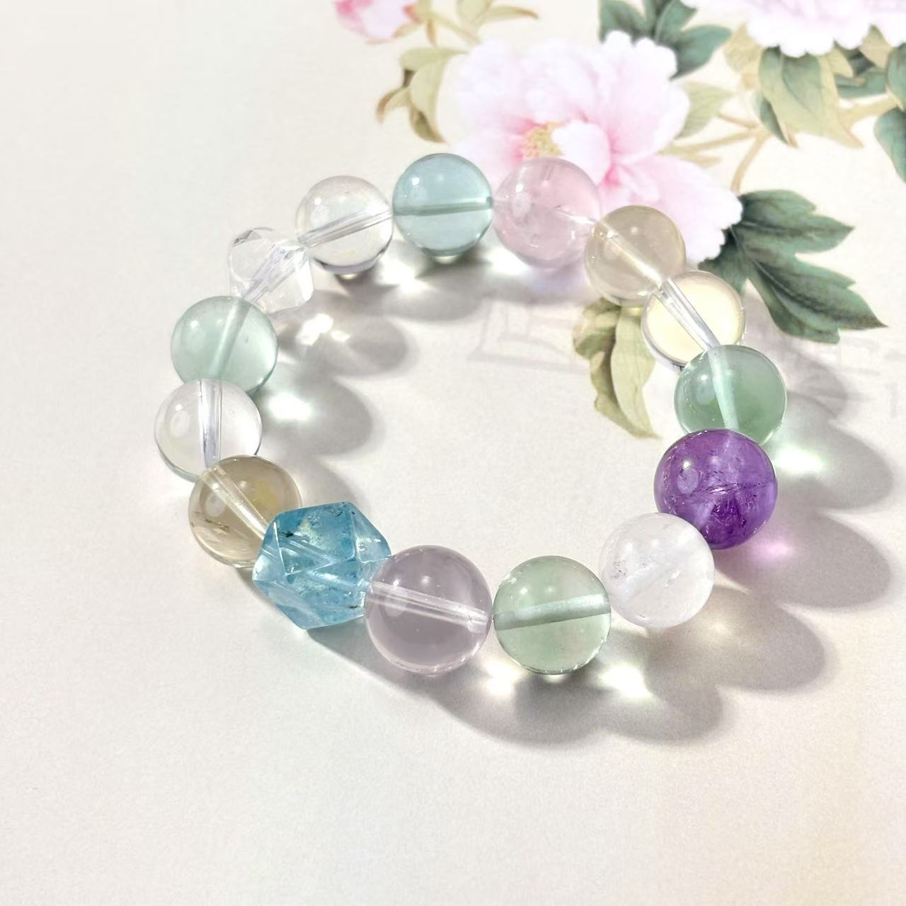 zeroline天然蓝托帕石多宝手串女