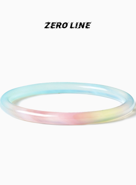 zeroline三彩玛瑙手镯女款渐变色玉镯子轻奢小众精致玉石生日送礼