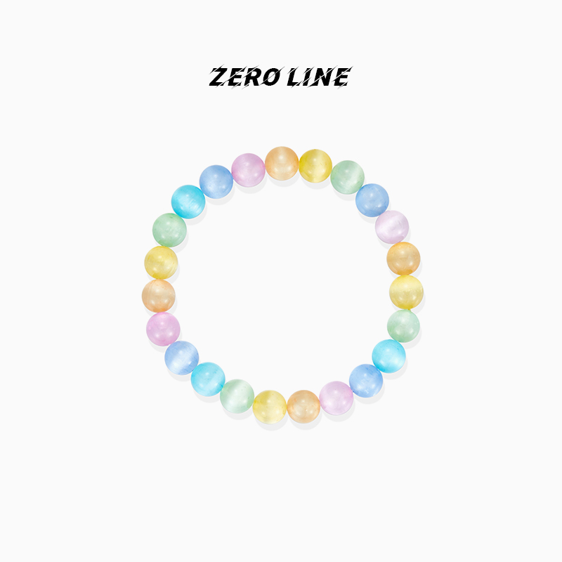 zeroline玻璃猫眼七彩手链女