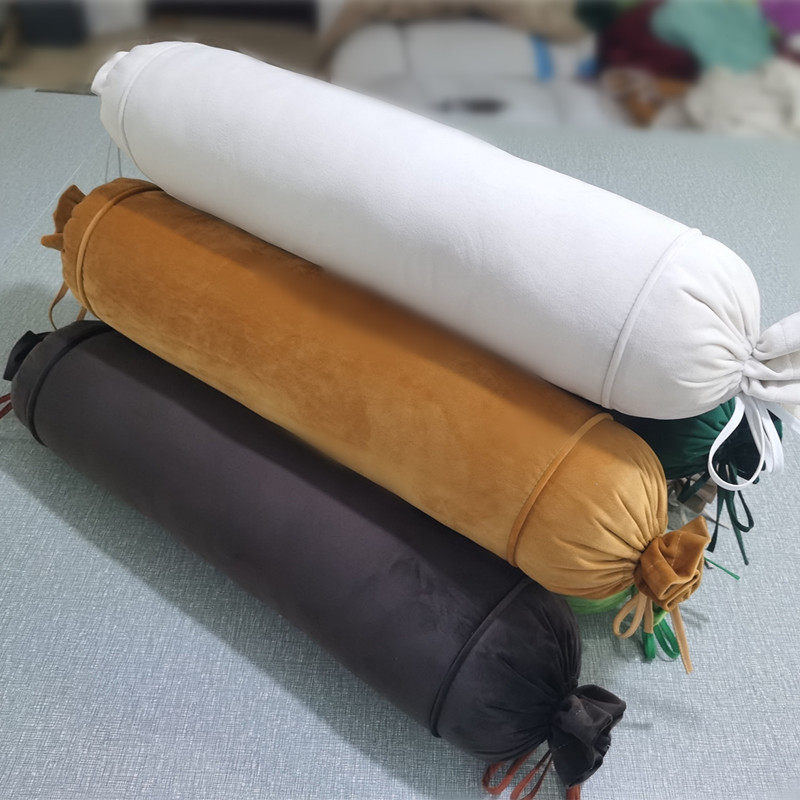 法兰绒美容院糖果枕抬脚枕长美容脚枕按摩枕颈椎枕垫腿圆枕带枕芯