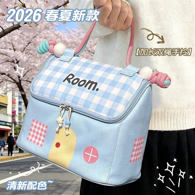 小房子化妆包女大容量分区2026新款高端洗漱品可爱外出便携收纳袋图片