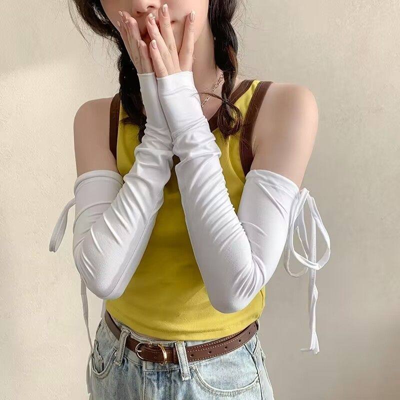 夏季冰爽袖套防晒女长款