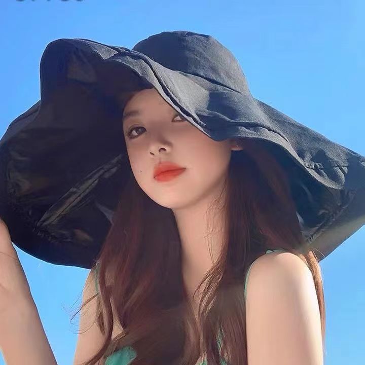 大帽檐防晒太阳女遮脸款2023防晒子女遮阳防晒外线防晒子女太阳帽