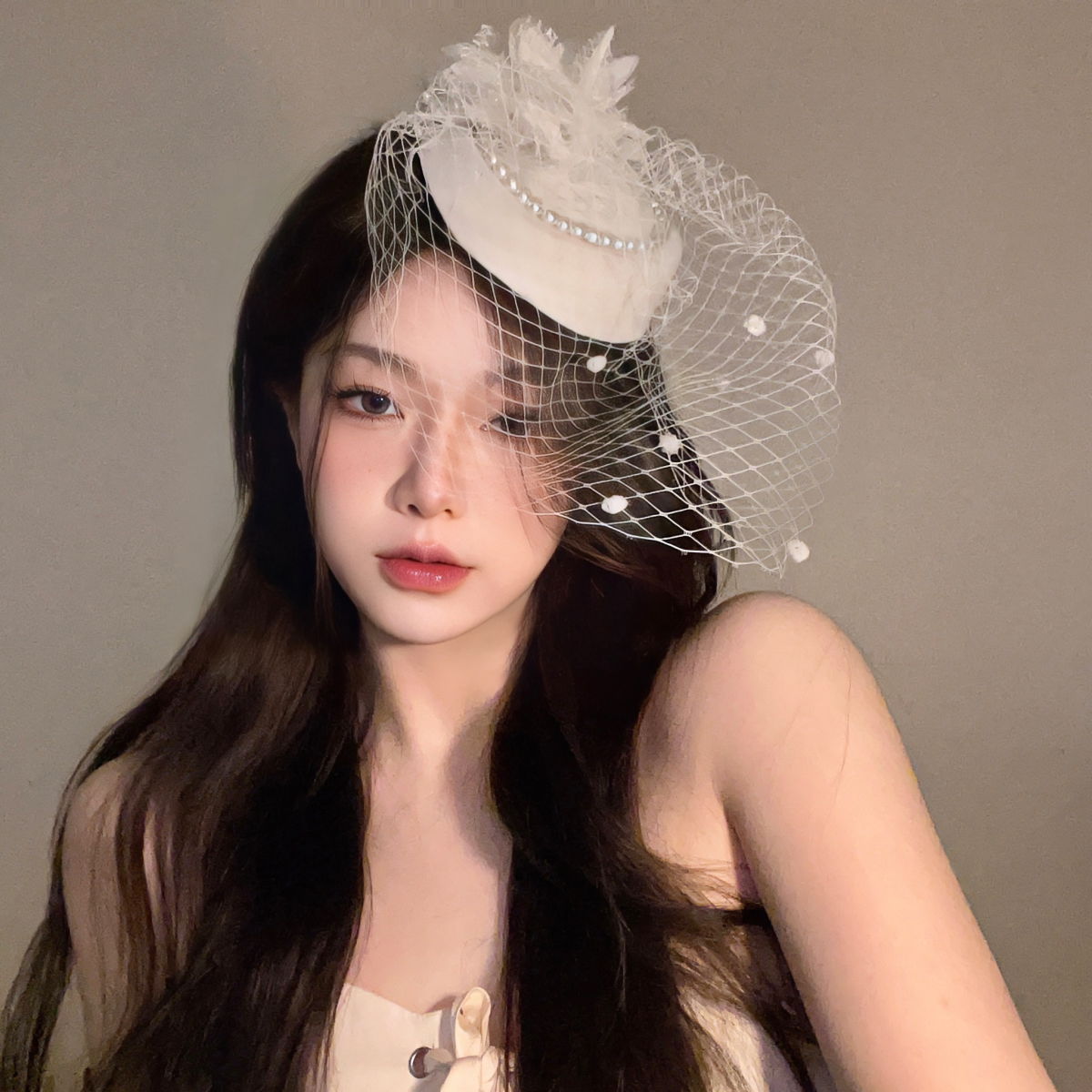 小礼帽女头饰名媛旗袍配图片