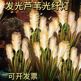 新款太阳能户外发光芦苇灯防水庭院光纤装饰灯公园广场草坪地插灯