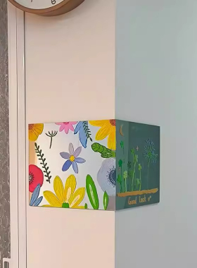 diy转角莫奈花园遮丑墙贴