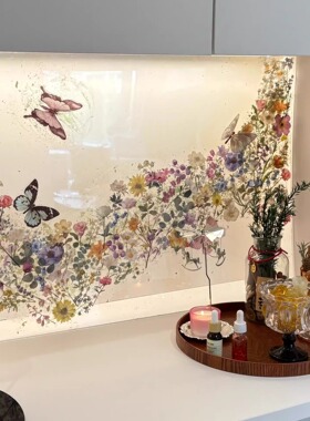 莫奈花园亚克力金箔画装饰摆件
