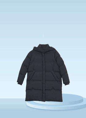 斯琴2024专柜正品95%鸭绒连帽宽松羽绒服中长款保暖外套BDDS00749