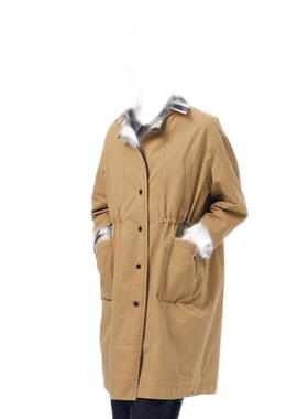 斯琴2024春专柜正品女纯棉单排扣长款两面穿风衣外套BDCS00921