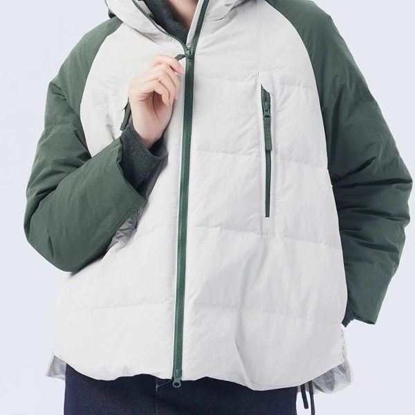 斯琴2023冬专柜正品女白绿90%鹅绒连帽拉链加厚羽绒服 BCDS011141
