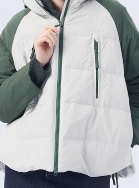 斯琴2023冬专柜正品女白绿90%鹅绒连帽拉链加厚羽绒服 BCDS011141