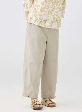 斯琴2025春专柜正品棉质宽松休闲裤松紧腰长裤薄款时尚BECK01634