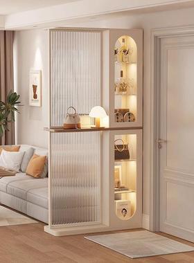 意式屏风隔断客厅新款玄关门厅柜实木酒柜置物柜双面沙发挡柜高端