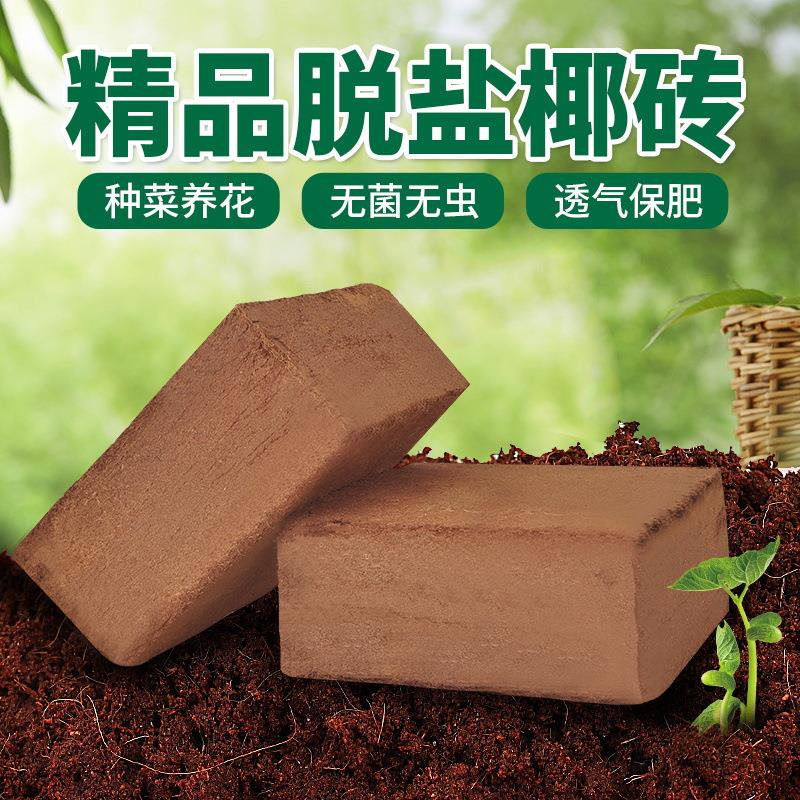 洛圣进口椰砖营养土脱盐压缩疏松透气养花家用5KG通用型泡发量大