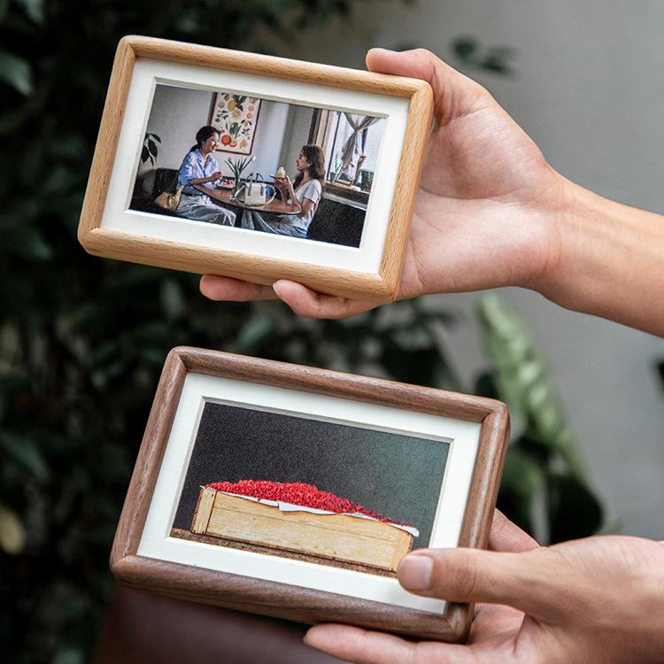 黑胡桃8寸实木相框摆台高级感6寸摆件洗照片做成相册框装裱框7寸