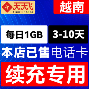 越南电话卡1GB 10天3G无限 日充值4g手机上网卡流量卡河内旅游3