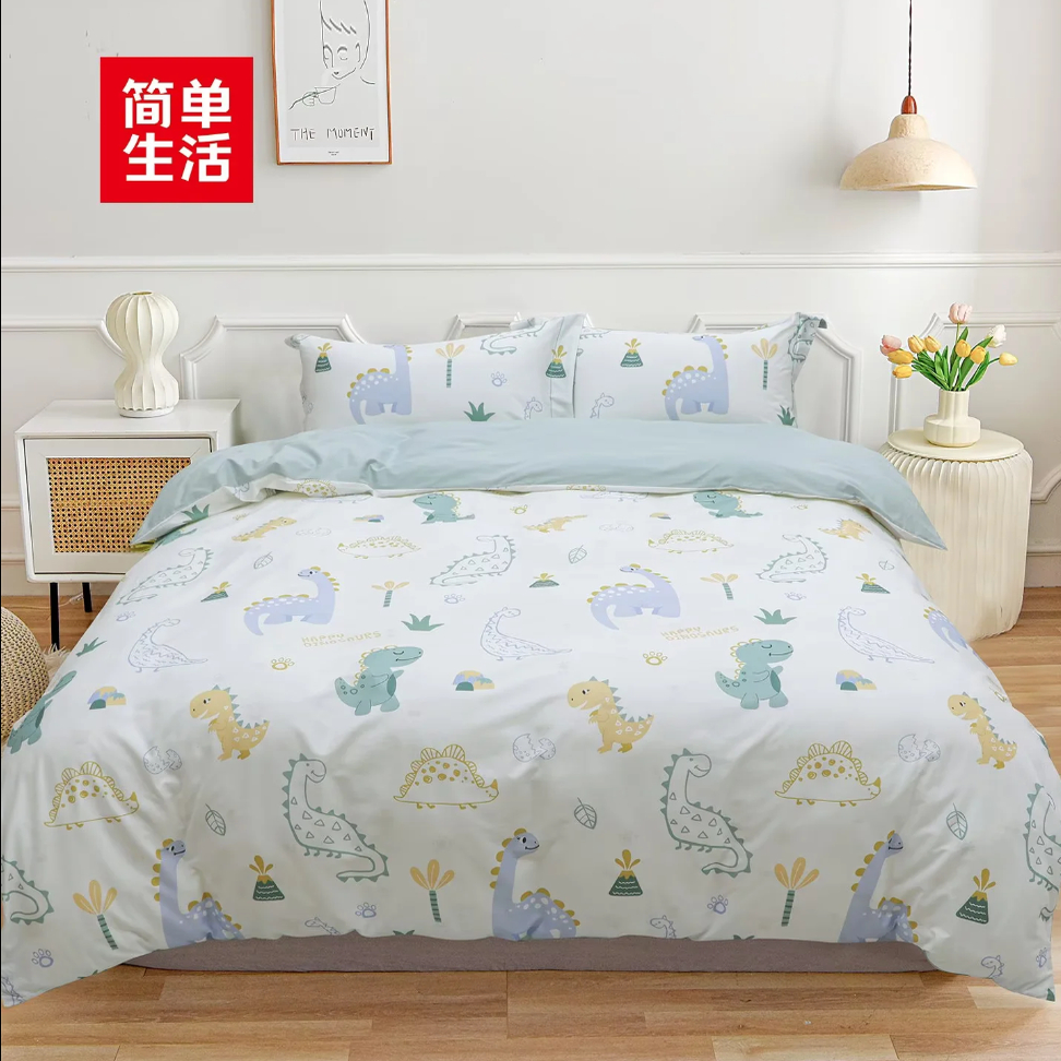 简单生活珍品贡棉卡通床笠套件5771 秋冬纯棉保暖四件套