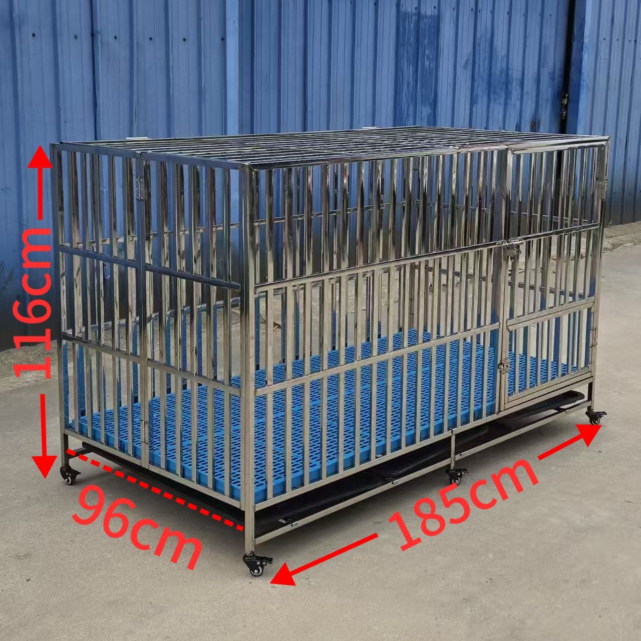 不锈钢狗笼折叠金毛拉布拉多边牧宠物厕所室内外卖加厚大型犬笼子