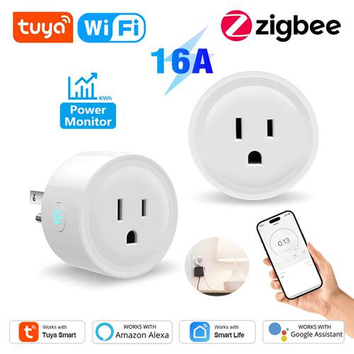 Tuya涂鸦智能插头WiFi美规美标Zigbee插座场景联动Alexa语音控制