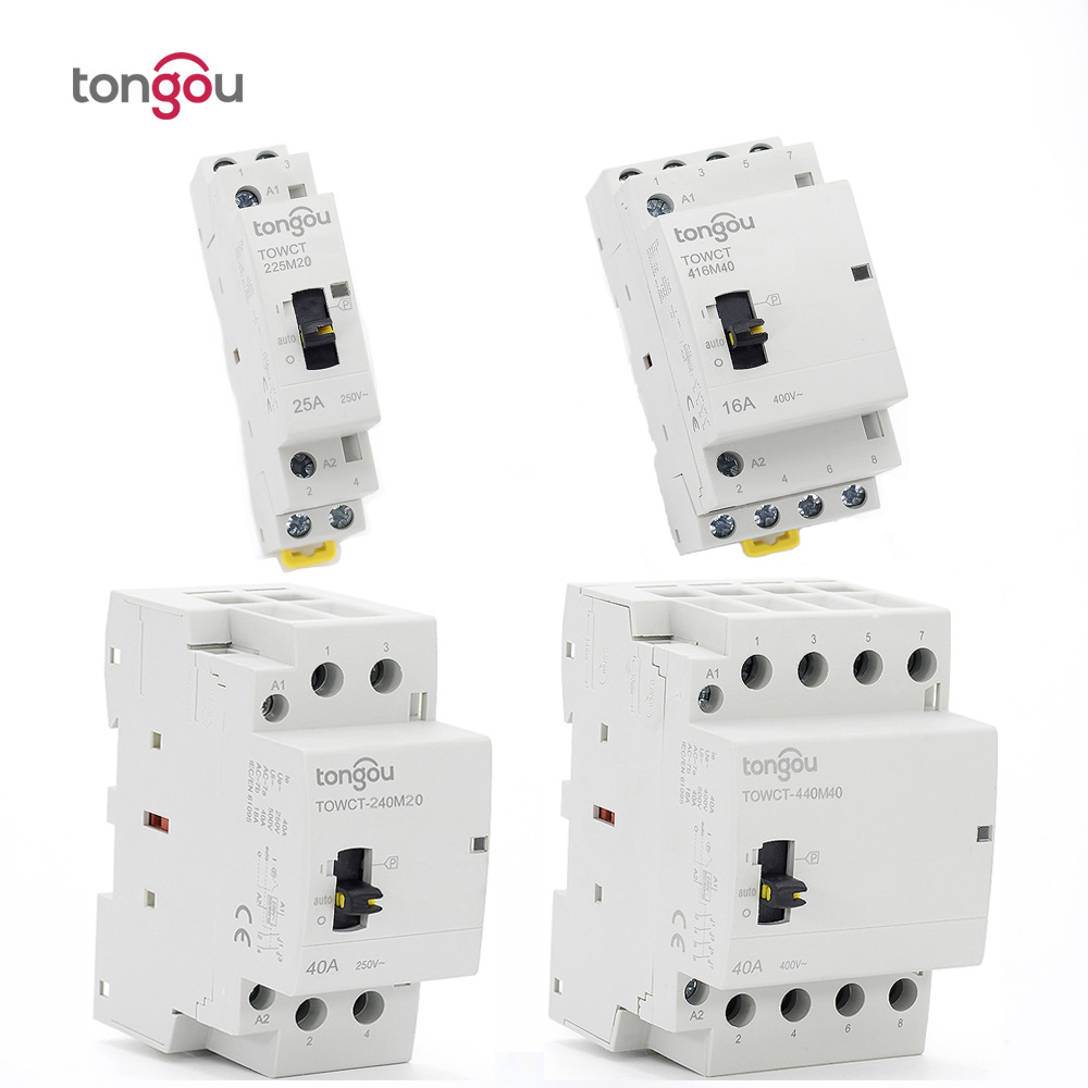 TONGOU交流接触器2P4P半自动2常开4常开16A20A25A32A40A63A外贸