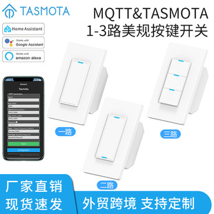 MQTT美规零火线智能开关tasmota墙壁按键开关语音APP控制定时