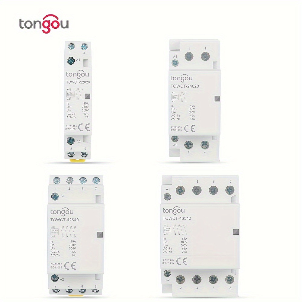 TONGOU交流接触器2P4P全自动2常开4常开16A20A25A32A40A63A外贸