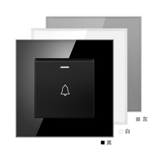 欧标86型门禁开关面板出门家用有线自动回弹复位电铃门铃按钮按键