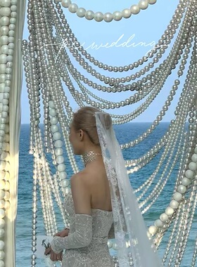泡沫珍珠串520婚礼摆件拍照道具