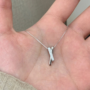 新款未知数环环相扣项链百搭小众高级感气质交叉锁骨链