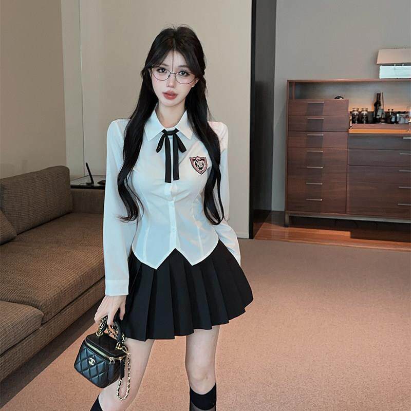 春秋学院风长袖衬衫制服足疗工作服养生会所足浴店采耳美容工服