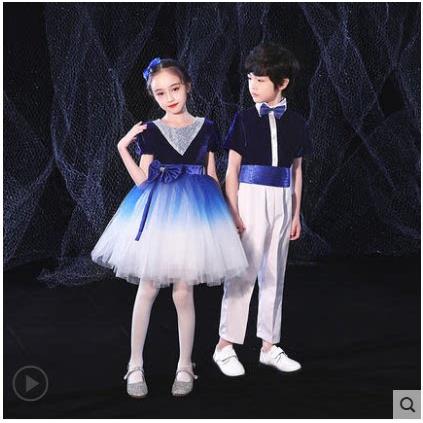 六一儿童合唱服演出服大合唱团男女童礼服春秋小学生朗诵表演服装