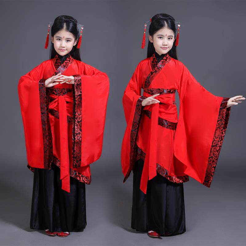 六一儿童璇玑同款古装双绕曲裾舞蹈服女童舞台礼物仪之邦汉服表演