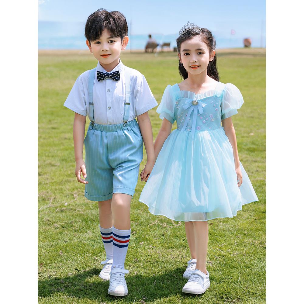 幼儿园表演服夏季六一合唱舞蹈服中小学生毕业班服礼服钢琴演出服