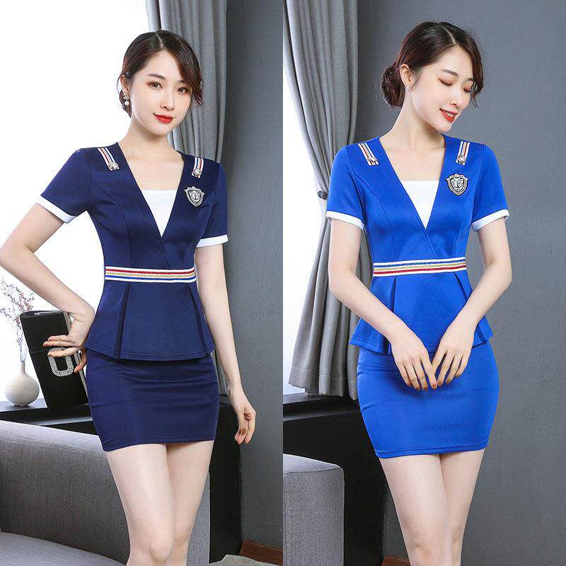 足浴工作服女遮肚显瘦足疗店技师服沐足工衣美容会所性感套装职业
