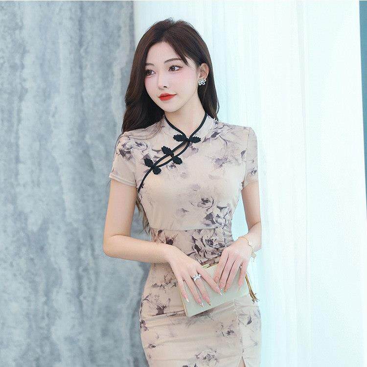 按摩足浴技师工作服性感包裙旗袍夜店工衣足疗店养生馆会所