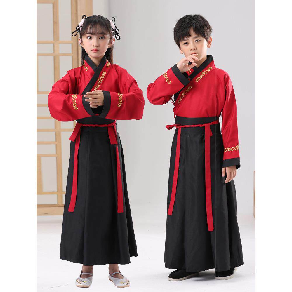 儿童古装汉幼儿园国学服装弟子规演出服三字经书童表演服装