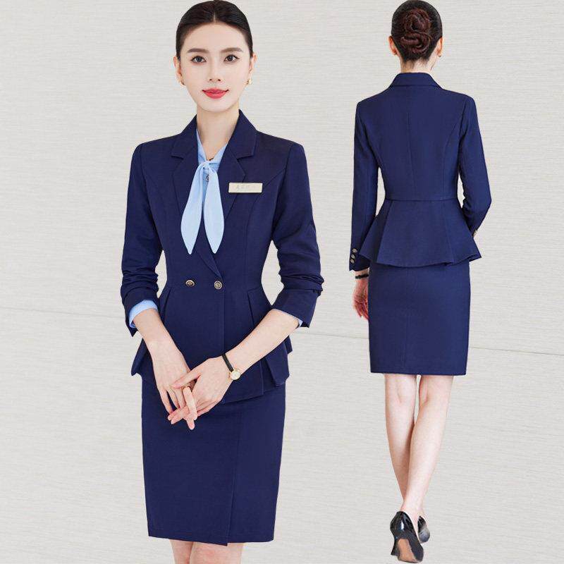 酒店经理案场前台工作服女职业装套装餐饮服务员珠宝店美容师工装